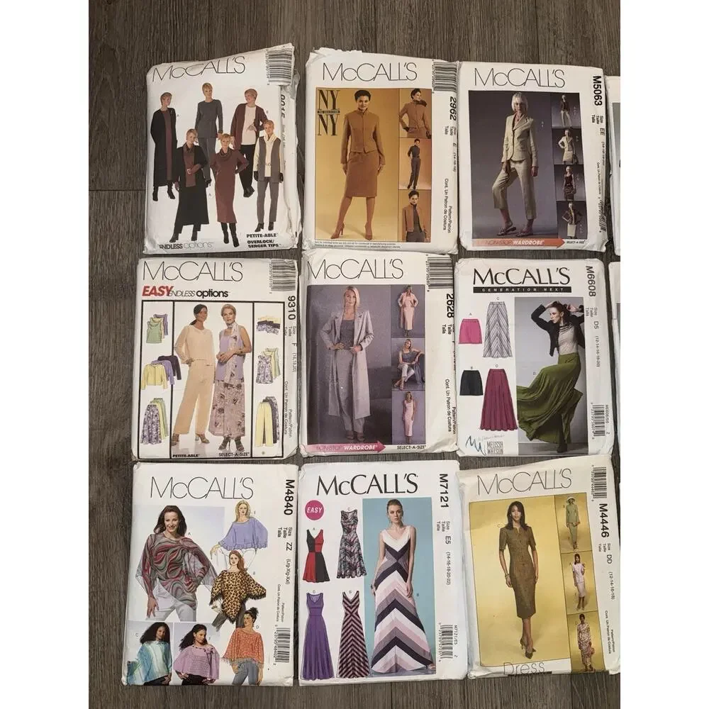 Lot of 15 Women’s McCall’s Sewing Patterns Assorted Dresses & Separates